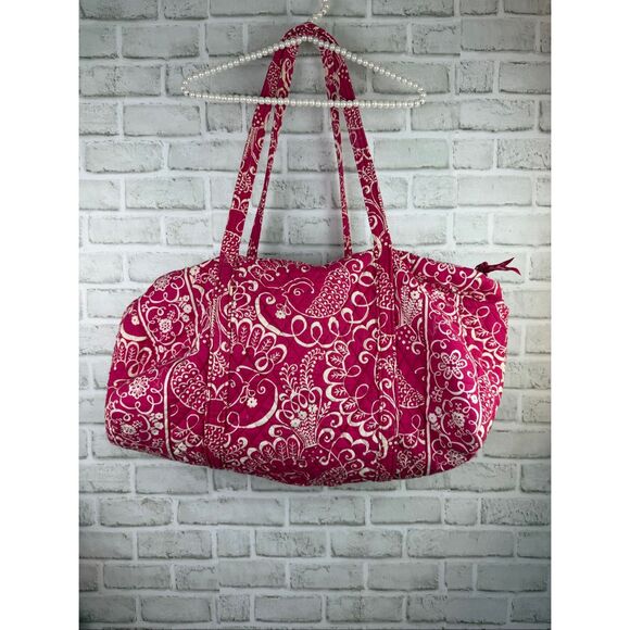 Vera Bradley Large Duffel Bag Very Berry Paisley (Retired Pattern) Bright Color - Picture 1 of 8